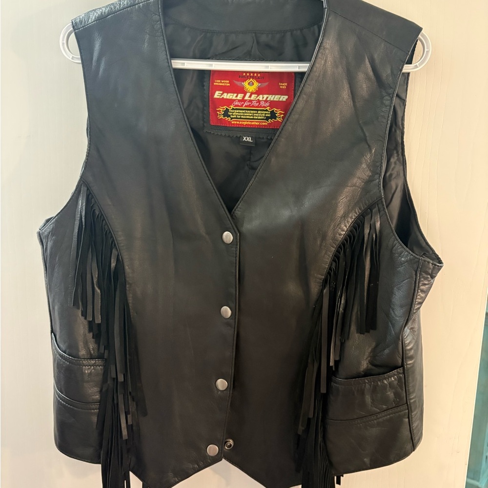 Women's Black Fringe Vest